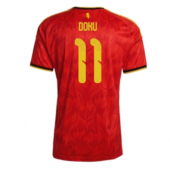 Billige Fotballdrakt Belgia Jeremy Doku #11 Replika Hjemmedrakt VM 2026 Kortermet